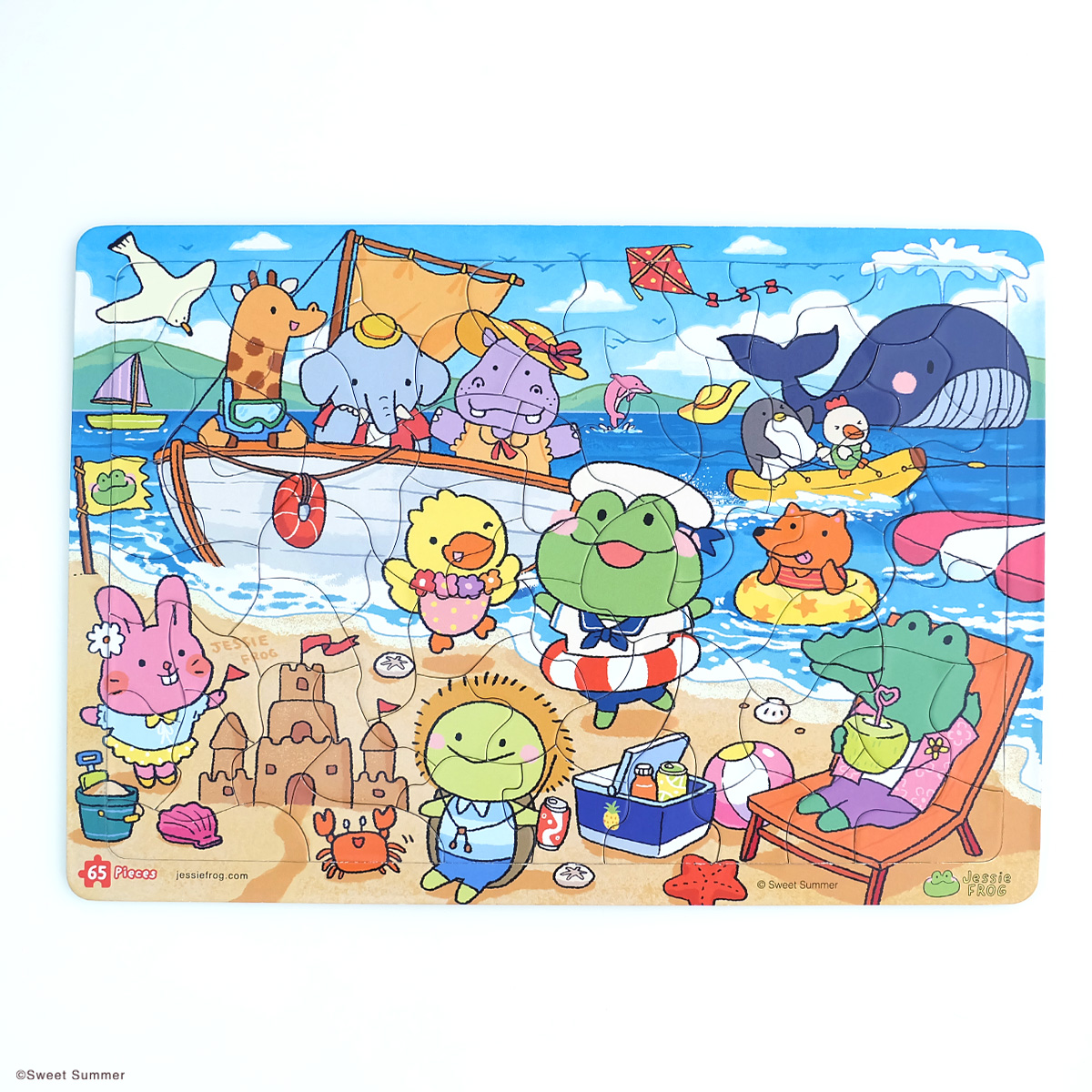 จิ๊กซอว์สำหรับเด็ก - JessieFrog Jigsaw Puzzle แบบถาด 65 ชิ้น ลาย Summer Beach
