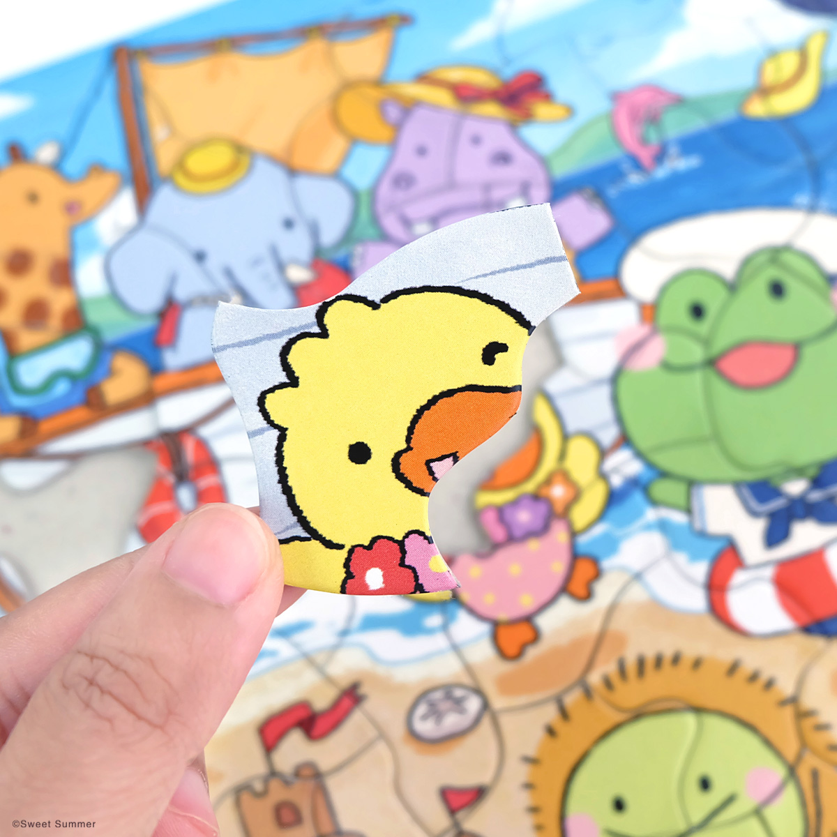 จิ๊กซอว์สำหรับเด็ก - JessieFrog Jigsaw Puzzle แบบถาด 65 ชิ้น ลาย Summer Beach - Image 3