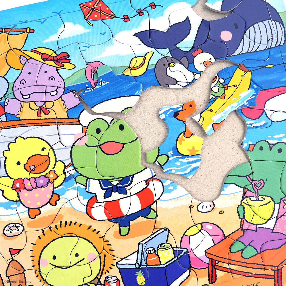 จิ๊กซอว์สำหรับเด็ก - JessieFrog Jigsaw Puzzle แบบถาด 65 ชิ้น ลาย Summer Beach - Image 2